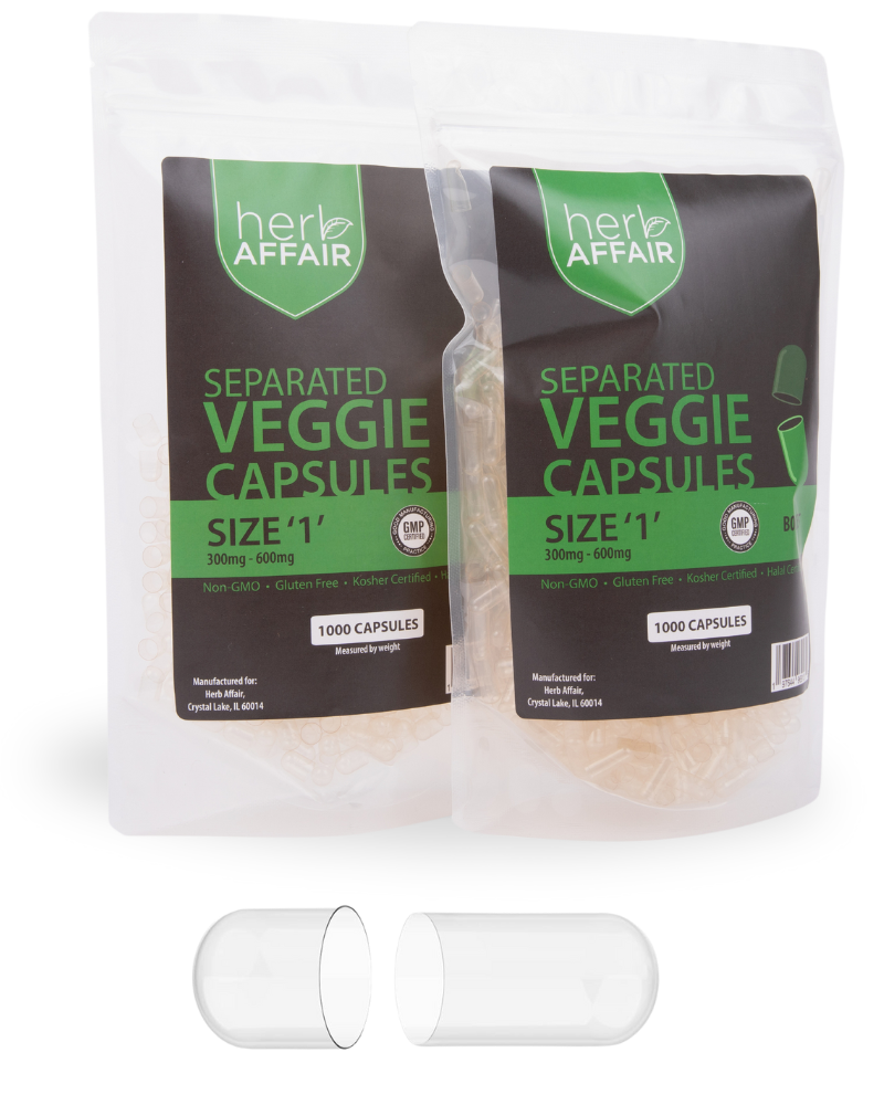 Separated Empty Vegetarian Capsules "Size 1" (Subscription)