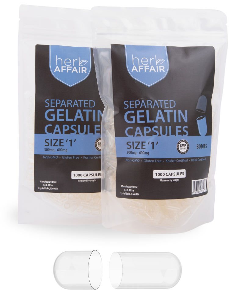 Separated Empty Gelatin Capsules "Size 1" (Subscription)