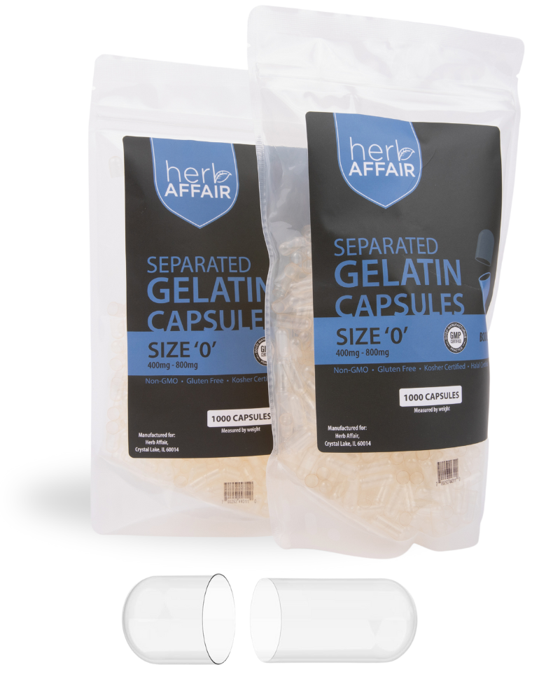 Separated Empty Gelatin Capsules "Size 0" (Subscription)