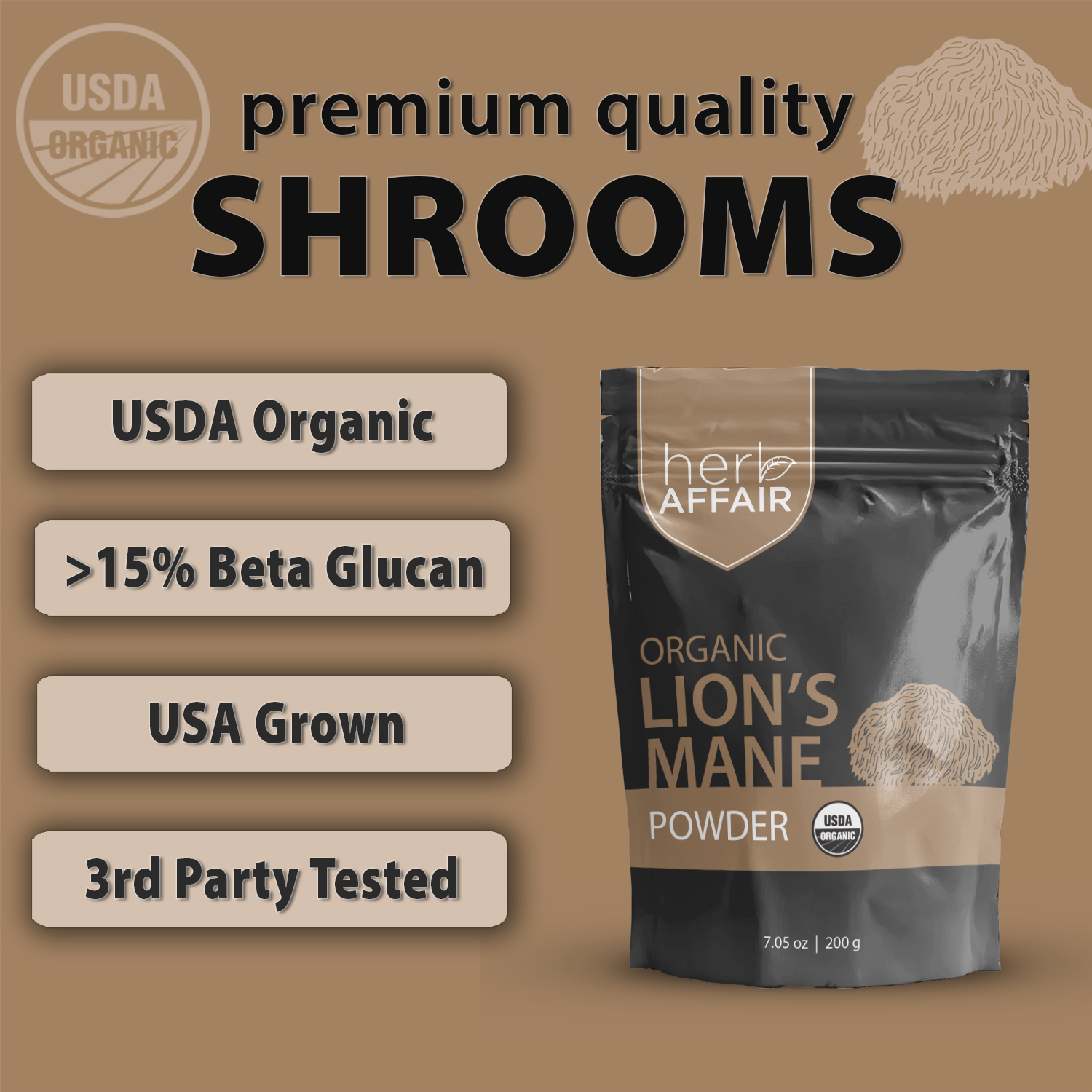 Lion's Mane Mushroom Extract Powder - Laughing Lion Herbs